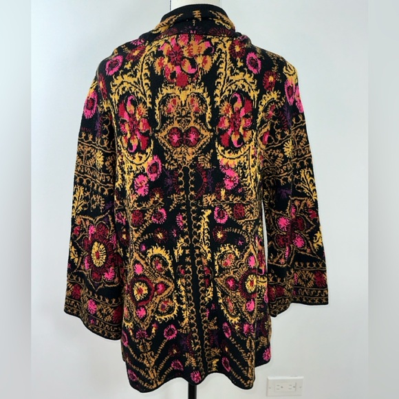 NWT New MOTH by Anthropologie Payton Jacquard Floral Cardigan Sweater Jacket L - Picture 3 of 7